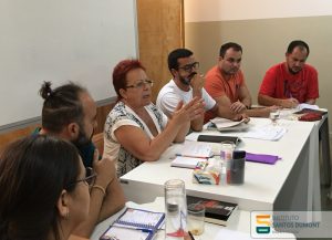 Rachel Dantas dialoga com os educadores durante a primeira formação de 2017